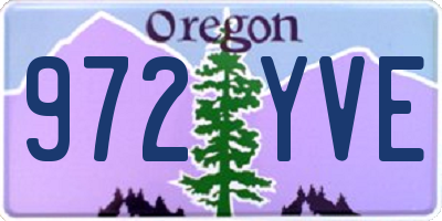 OR license plate 972YVE