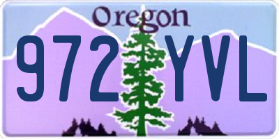 OR license plate 972YVL