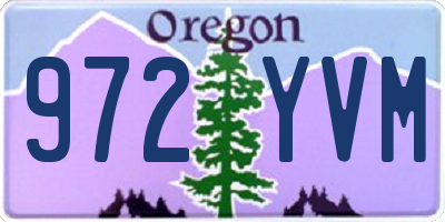 OR license plate 972YVM