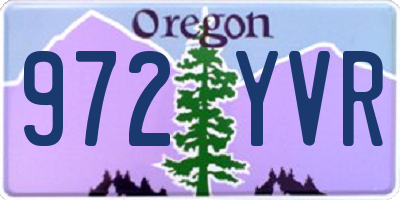 OR license plate 972YVR