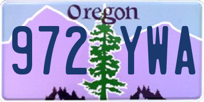 OR license plate 972YWA