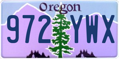 OR license plate 972YWX