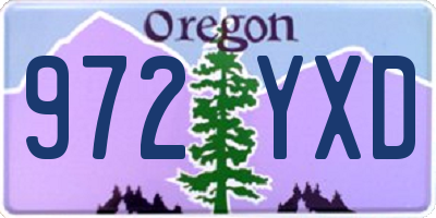 OR license plate 972YXD