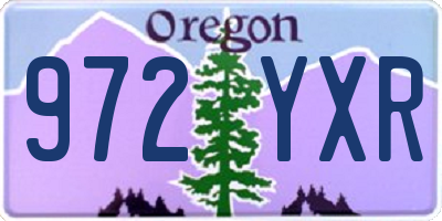 OR license plate 972YXR
