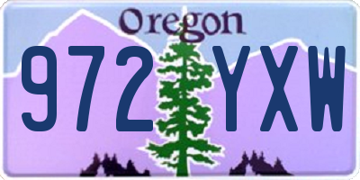 OR license plate 972YXW