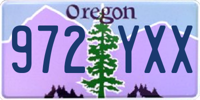 OR license plate 972YXX