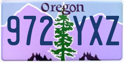 OR license plate 972YXZ