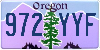OR license plate 972YYF