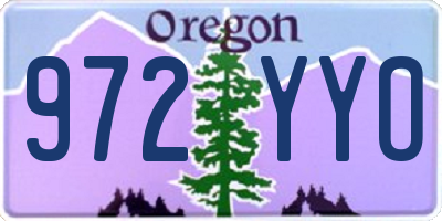 OR license plate 972YYO