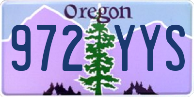 OR license plate 972YYS