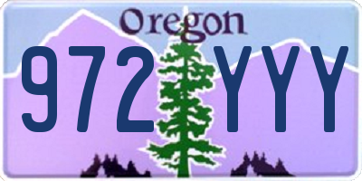OR license plate 972YYY