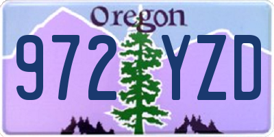 OR license plate 972YZD