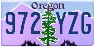 OR license plate 972YZG