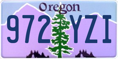 OR license plate 972YZI