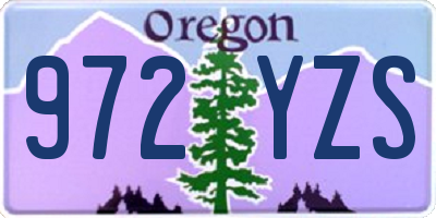 OR license plate 972YZS