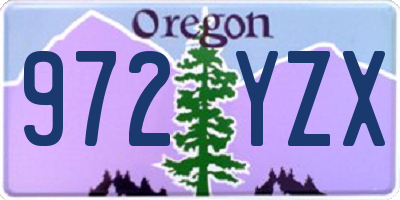 OR license plate 972YZX