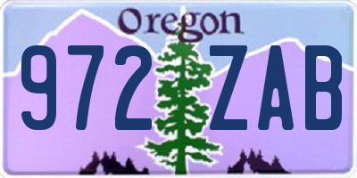 OR license plate 972ZAB