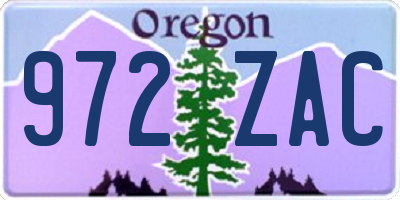 OR license plate 972ZAC
