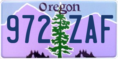 OR license plate 972ZAF