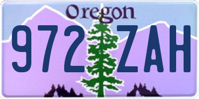 OR license plate 972ZAH