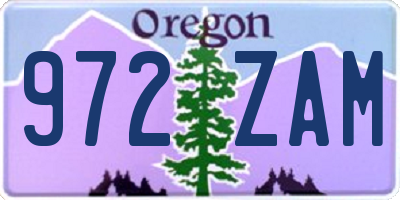 OR license plate 972ZAM