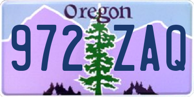 OR license plate 972ZAQ