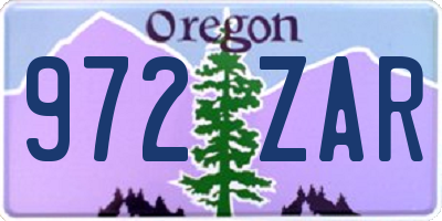 OR license plate 972ZAR