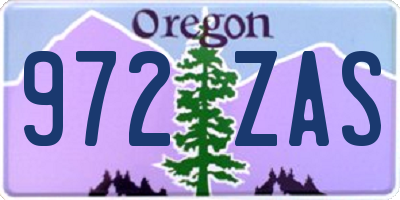 OR license plate 972ZAS