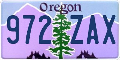 OR license plate 972ZAX