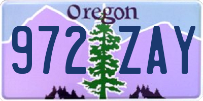 OR license plate 972ZAY