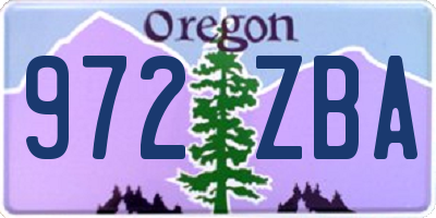 OR license plate 972ZBA