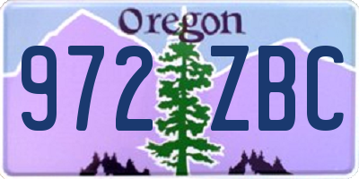 OR license plate 972ZBC