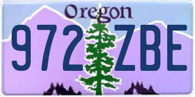 OR license plate 972ZBE