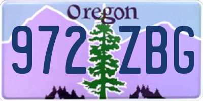 OR license plate 972ZBG