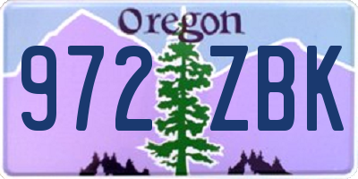OR license plate 972ZBK