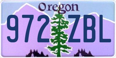 OR license plate 972ZBL