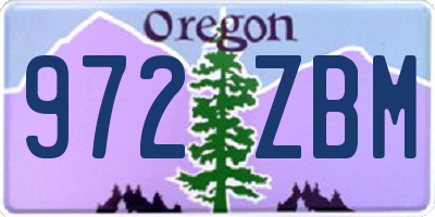 OR license plate 972ZBM
