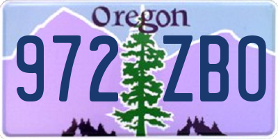 OR license plate 972ZBO