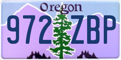 OR license plate 972ZBP
