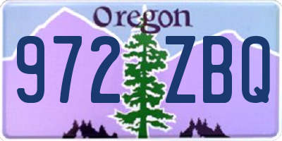 OR license plate 972ZBQ