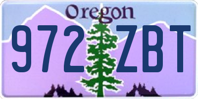 OR license plate 972ZBT