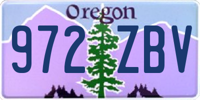 OR license plate 972ZBV