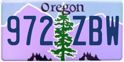 OR license plate 972ZBW