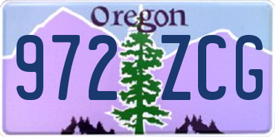 OR license plate 972ZCG