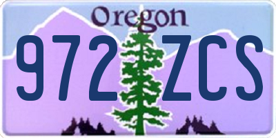 OR license plate 972ZCS