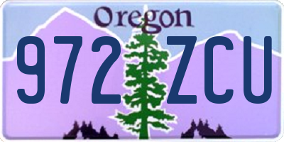 OR license plate 972ZCU