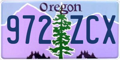 OR license plate 972ZCX