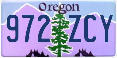 OR license plate 972ZCY