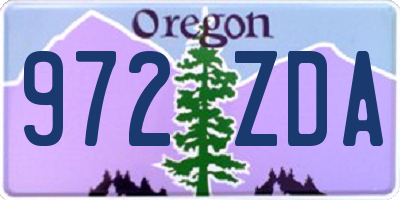 OR license plate 972ZDA