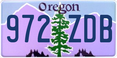 OR license plate 972ZDB